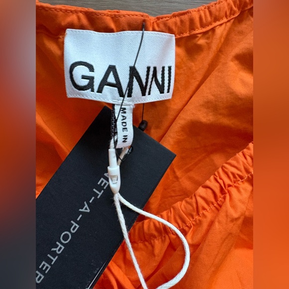 GANNI Ruched Puff Sleeve Mini Dress NEW - Picture 4 of 9